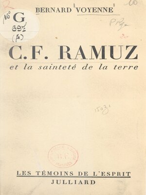 cover image of C.F. Ramuz et la sainteté de la terre